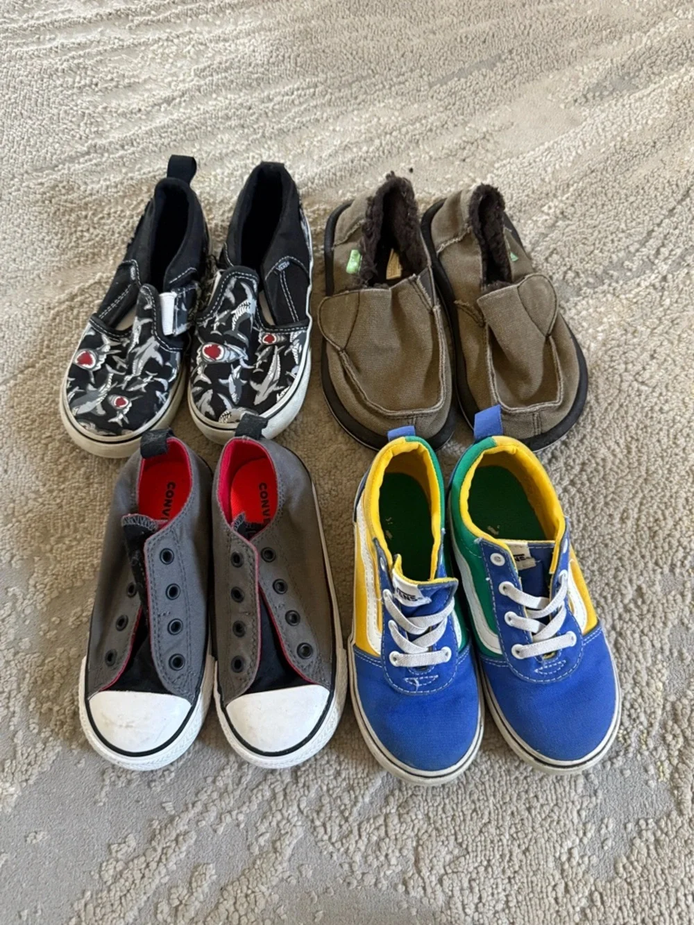 Boys shoes bundle vans converse Sanuk sneakers shoes slip on no tie